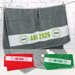 Abi Badetuch mit Name - Reif für die Insel