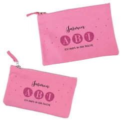 ABI Beautycase in Pink mit Name & Wunschtext - 2 Größen auswählbar