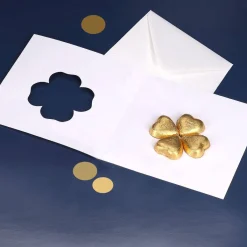 Abi Glückwunschkarte mit Name, Jahr, Wunschtext & Lindt Schokoladen-Kleeblatt