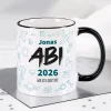 Abi Tasse mit Name, Jahr und Wunschtext - Geschenk zum Abitur
