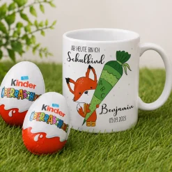 Ab jetzt Schulkind - Tasse mit niedlichem Fuchsmotiv als Geschenk zur Einschulung