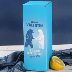 Absolut Vodka Set mit bedrucktem Glas und einer Flasche Vodka in persönlicher Geschenkbox