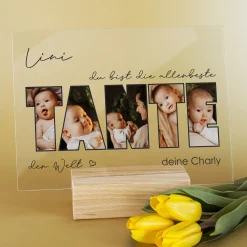 Acrylglas mit 5 eigenen Fotos, Name & Text | Geschenk für die beste Tante