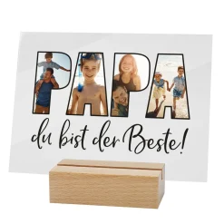 Acrylglas personalisiert mit 3 eigenen Fotos | Acrylbild als Geschenk für den besten Papa