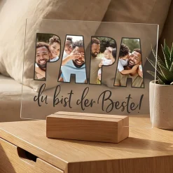 Acrylglas personalisiert mit 3 eigenen Fotos | Acrylbild als Geschenk für den besten Papa