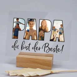 Acrylglas personalisiert mit 3 eigenen Fotos | Acrylbild als Geschenk für den besten Papa
