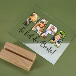 Acrylglas personalisiert mit 3 eigenen Fotos | Acrylbild als Geschenk für den besten Papa