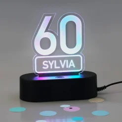 Acryllampe zum 60. Geburtstag mit Name
