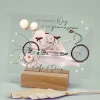 Acrylschild mit Tandem & Blumenmotiv inkl. Wunschnamen zur Hochzeit