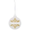Acryl Weihnachtskugel bedruckt mit goldener Schneeflocken und Ihrem Namen