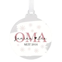 Acryl Weihnachtskugel - Oma seit - mit Ihrem Wunschtext bedruckt