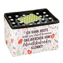 Adventskalender Bierkastenbanderole mit 24 Aufklebern für Bierflaschen | Bierchen klemmt