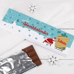 Adventskalender - 300g Schokoladentafel - mit Ihrem Wunschnamen