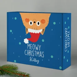 Adventskalender 'Meowy Christmas' personalisiert mit Name | Kalender für Katzen und Tierliebhaber