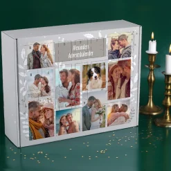 Adventskalender mit 10 Fotos und verschiedenen Hintergründen