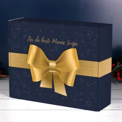 Adventskalender mit großer Schleife und Ihrem Wunschtext