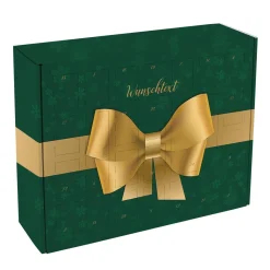 Adventskalender mit großer Schleife und Ihrem Wunschtext