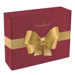 Adventskalender mit großer Schleife und Ihrem Wunschtext