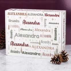 Adventskalender mit Ihrem Wunschnamen in verschiedenen Schriftarten