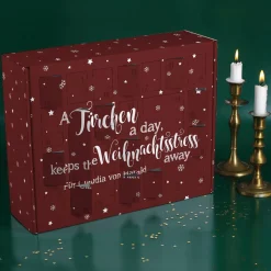 Adventskalender mit lustigem Spruch zum selbst Befüllen