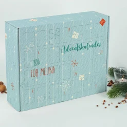 Adventskalender mit zwei Zeilen Wunschtext zum selbst Befüllen