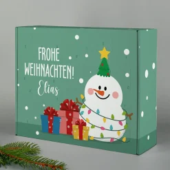Adventskalender personalisiert mit Name | Frohe Weihnachten mit Schneemann Motiv DIY