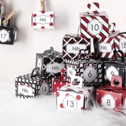 Adventskalender 24 Schachteln zum selbst befüllen mit Ihrem Wunschnamen