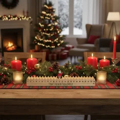 Adventskalender 'Walking Santa' aus Holz mit kleiner Figur | Personalisierbar mit Text