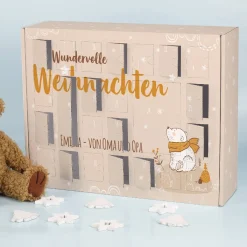 Adventskalender - wundervolle Weihnachten - mit Eisbär Motiv zum selber befüllen