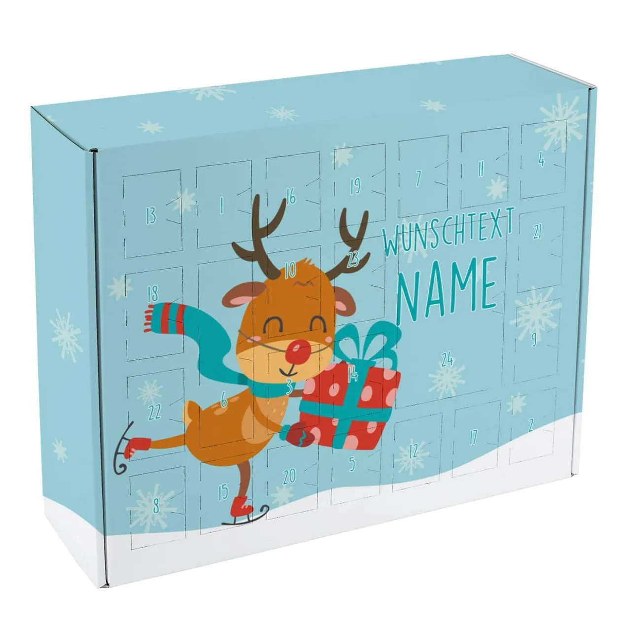 Adventskalender zum selber Füllen mit niedlichem Rentier
