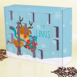 Adventskalender zum selber Füllen mit niedlichem Rentier