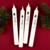Adventskerzen mit Weihnachtsmotiven personalisiert mit Wunschtext | 4er Set Stabkerzen