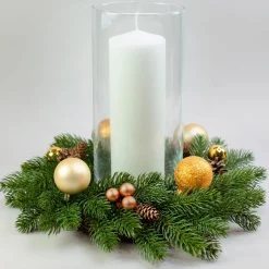 Adventskranz aus Tannenzweigen in zwei Größen | Hochwertige Kunst Dekoration zu Weihnachten