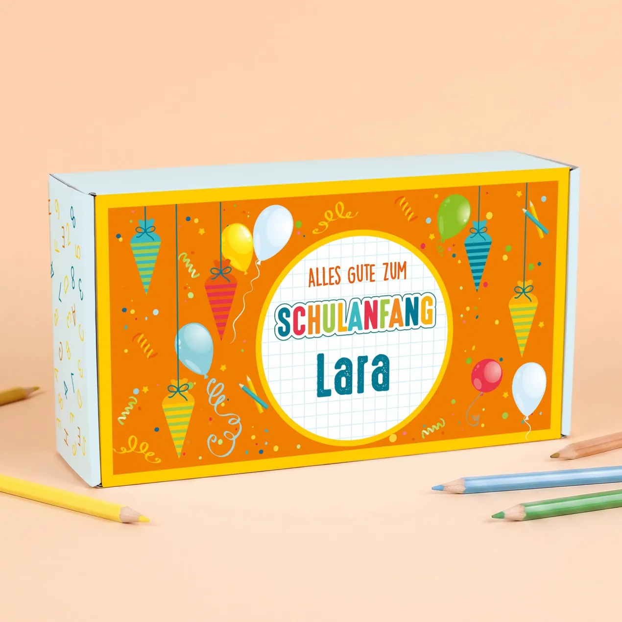 Alles Gute zum Schulanfang - Geschenkverpackung mit Name