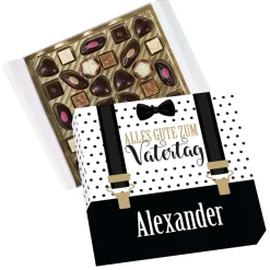 Alles Gute zum Vatertag - Lindt Pralinen mit Hosenträgermotiv und Name