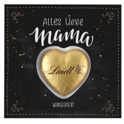 Alles Liebe Mama- Klappkarte mit Lindt Schokoherz und Wunschtext