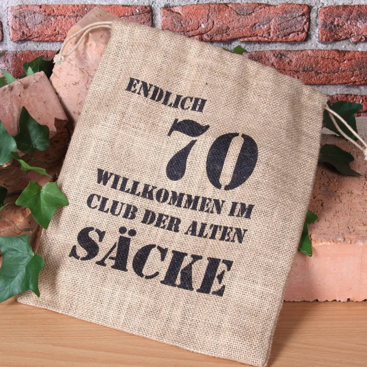 Alter Sack mit Jahreszahl 70