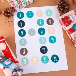 24 Aufkleber für DIY Adventskalender