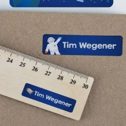 Aufkleber mit Weltraum-Motiv und Wunschname