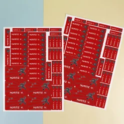 Aufkleber-Set mit Ninja-Motiv und Ihrem Namen