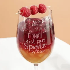 Auf Spritztour - Glas mit Ihrem Wunschnamen