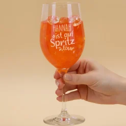 Auf Spritztour - Glas mit Ihrem Wunschnamen