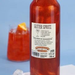 Auf Spritztour - Glitter Spritz Set mit Glas, Secco und Geschenkbox