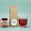 Auszeit Geschenkset mit Teeglas, Tee und Badebombe