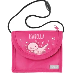 Axolotl Brustbeutel personalisiert mit Name | Geschenk für Mädchen | Farbauswahl