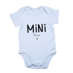 Babybody in hellblau mit Name für MINI - Jungen