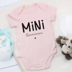 Babybody in rosa mit Name für MINI - Mädchen