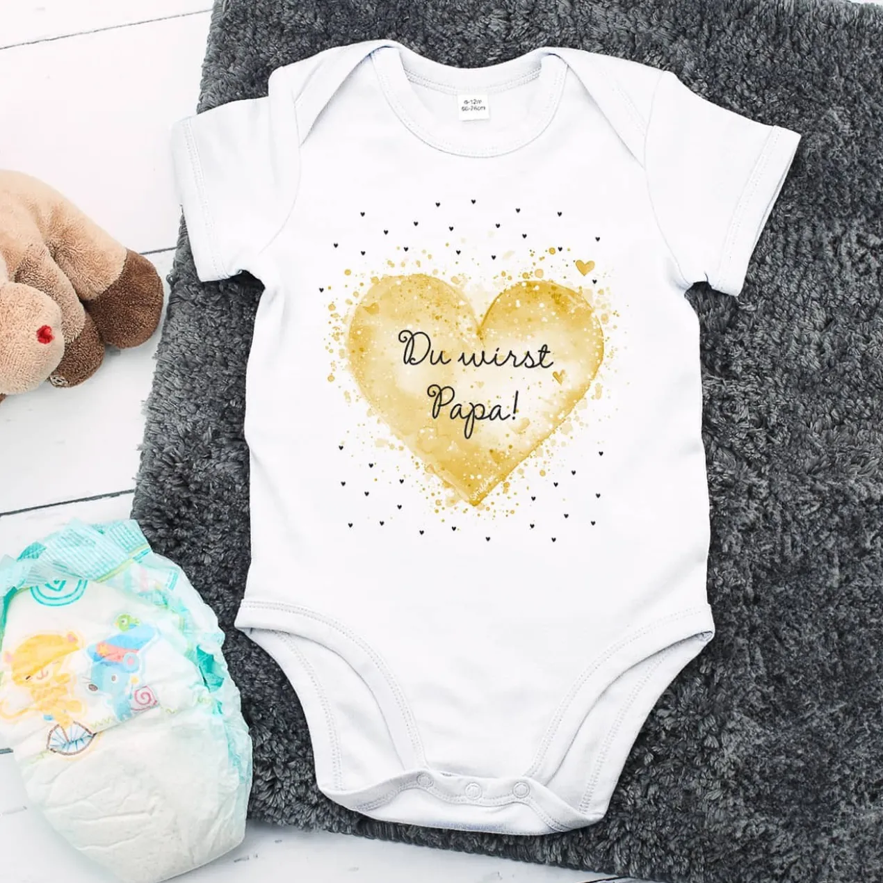 Babybody zum selbst gestalten mit Ihrem Wunschtext, 3 Größen auswählbar