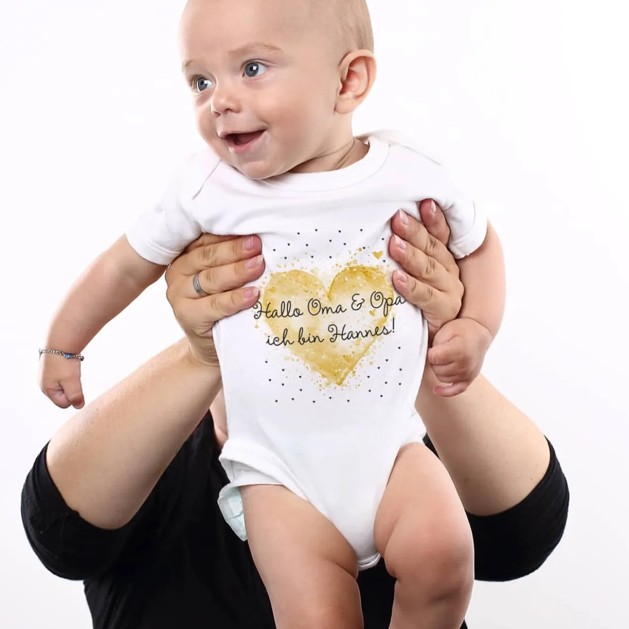 Babybody zum selbst gestalten mit Ihrem Wunschtext, 3 Größen auswählbar