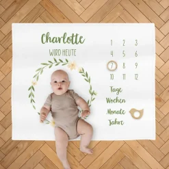 Babydecke für Fotos mit Tages, Wochen, Monats und Jahresanzeige